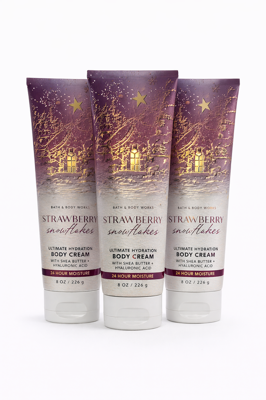 Strawberry Snowflakes Body Cream 8 Oz / 226 G (Pack Of 3) | Ultra Moisturizing