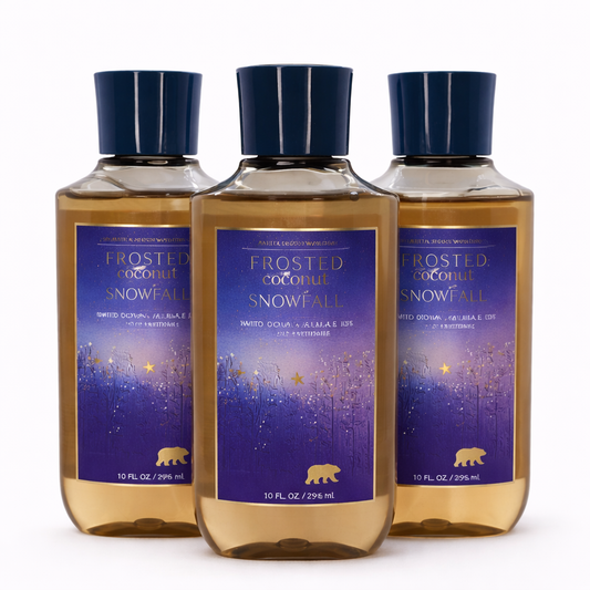 Body Wash Pack of 3 – FROSTED COCONUT SNOWBALL 10 FL OZ / 295 ML | SHOWER GEL – Gentle Daily Cleanser – 10 fl oz Each