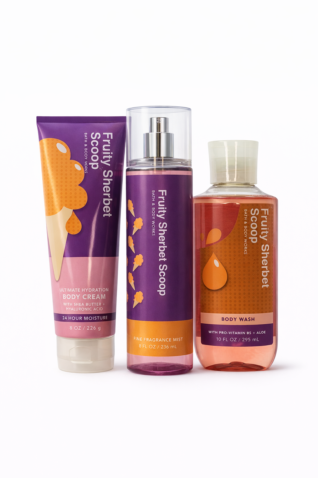 FRUITY SHERBET SCOOP Bath & Body Works 3-Step Bundle – Body Cream, Fragrance Mist & Body Wash | My Wrinkles Gone