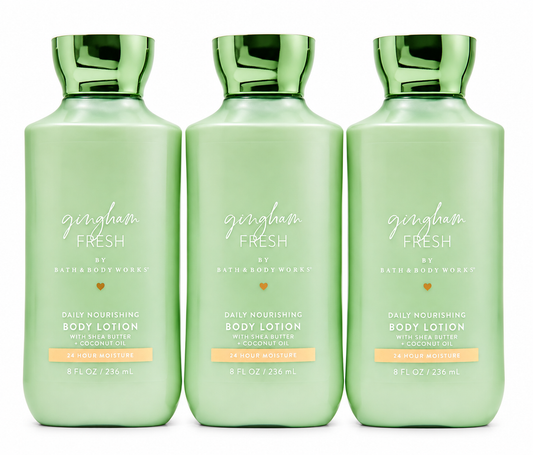 Bath & Body Works GINGHAM FRESH Body Lotion 8 oz 3 Pack