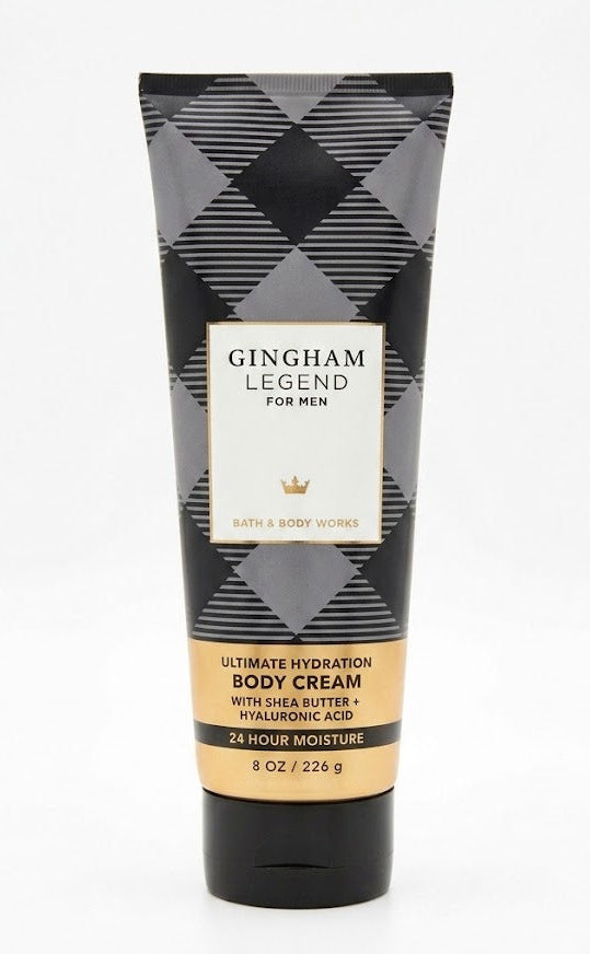 Gingham Legend Bath & Body Works Men’s Body Cream 8 oz rare discontinued fragrance ultra hydrating shea butter hyaluronic acid men’s skincare