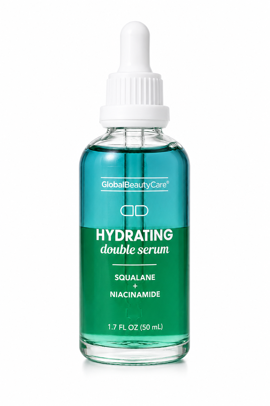 Global Beauty Care Hydrating Double Serum with squalane and niacinamide for moisture and skin barrier support