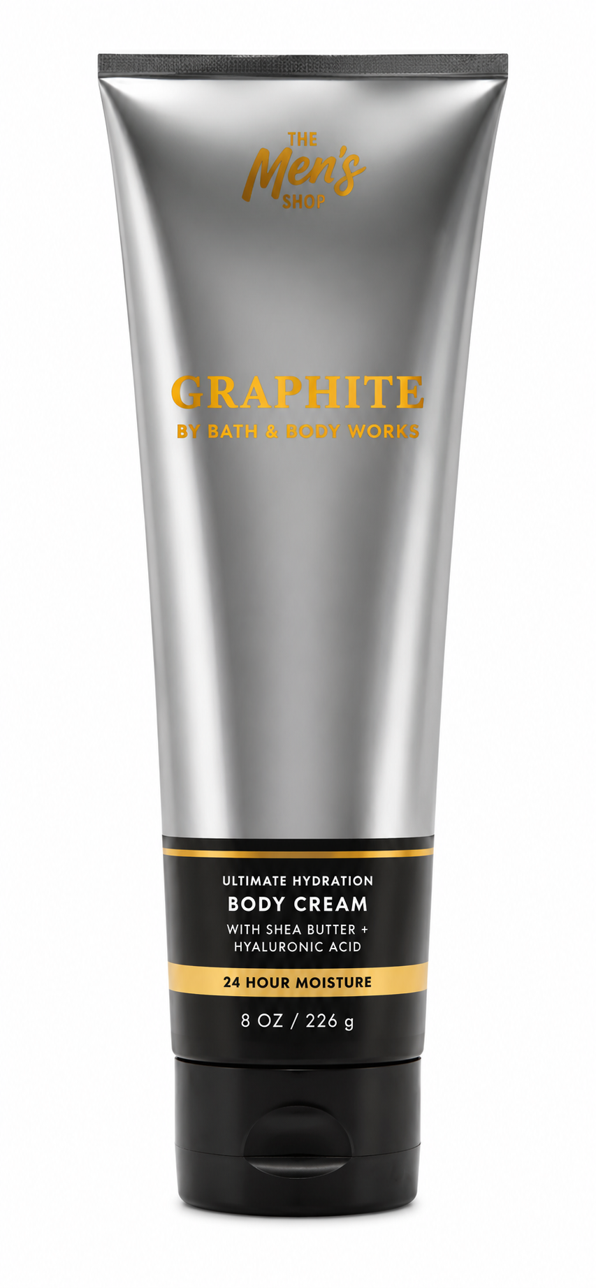 Bath & Body Works GRAPHITE Men's Body Cream 8 oz with shea butter and hyaluronic acid for 24-hour hydration authentic men's grooming moisturizer