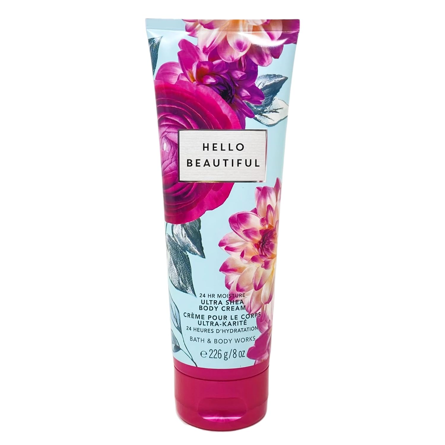 Hello Beautiful Ultimate Hydration Body Cream by Bath and Body Works 8 oz moisturizing body cream with shea butter, hyaluronic acid and floral fragrance notes.