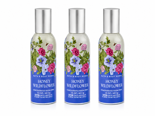 Bath & Body Works HONEY WILDFLOWER Concentrated Room Spray 3-Pack bundle 1.5 oz each floral wildflower scented home fragrance spray