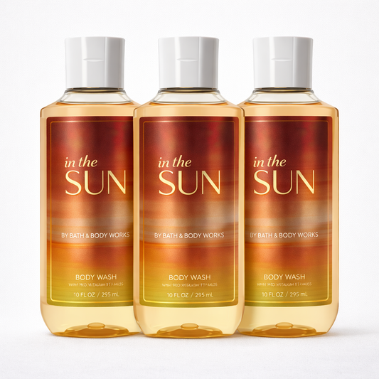 Body Wash Pack of 3 – IN THE SUN 10 FL OZ / 295 ML | SHOWER GEL – Gentle Daily Cleanser – 10 fl oz Each