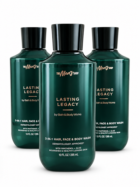 Bath & Body Works Lasting Legacy 3-in-1 Hair Face and Body Wash 10 oz 3 pack