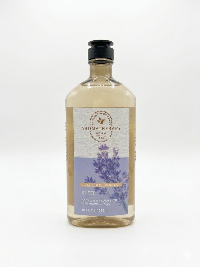Bath & Body Works lavender vanilla aromatherapy sleep body wash 10 oz relaxing body wash with essential oils and aloe