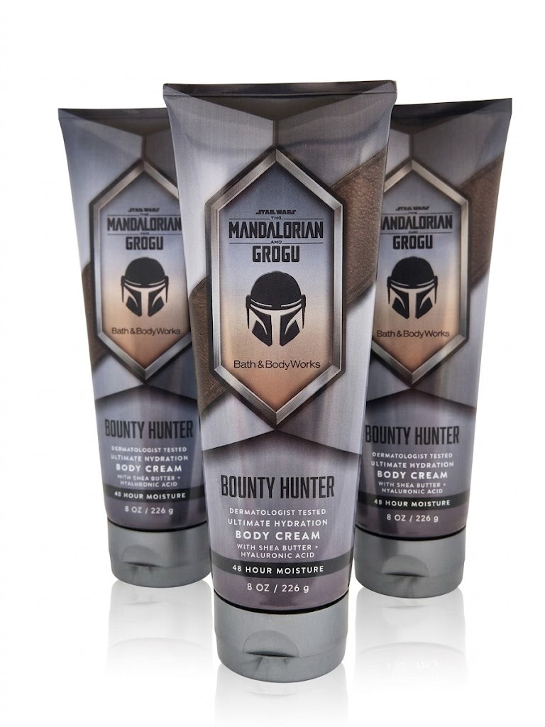 Bath & Body Works BOUNTY HUNTER Ultimate Hydration Body Cream 3-Pack from STAR WARS The Mandalorian and Grogu collection 8 oz each with shea butter and hyaluronic acid