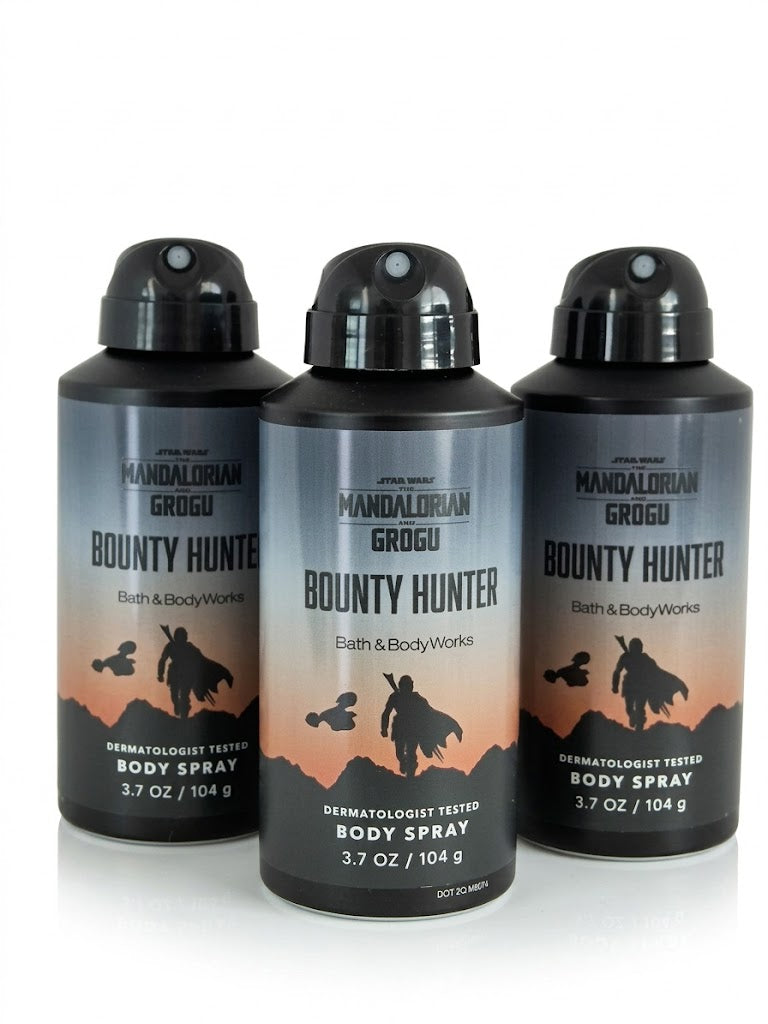 Bath & Body Works BOUNTY HUNTER Body Spray 3-Pack from STAR WARS The Mandalorian and Grogu collection 3.7 oz each authentic men's fragrance bundle