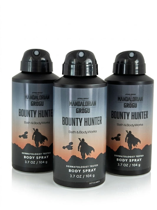 Bath & Body Works BOUNTY HUNTER Body Spray 3-Pack from STAR WARS The Mandalorian and Grogu collection 3.7 oz each authentic men's fragrance bundle