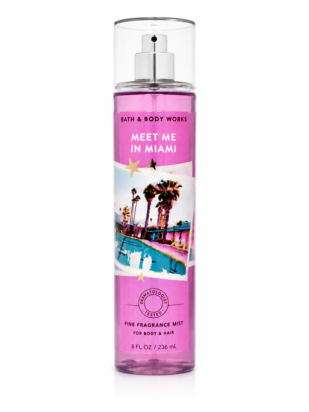 Bath & Body Works MEET ME IN MIAMI Fine Fragrance Mist 8 oz for body and hair tropical beach inspired scent authentic fragrance spray