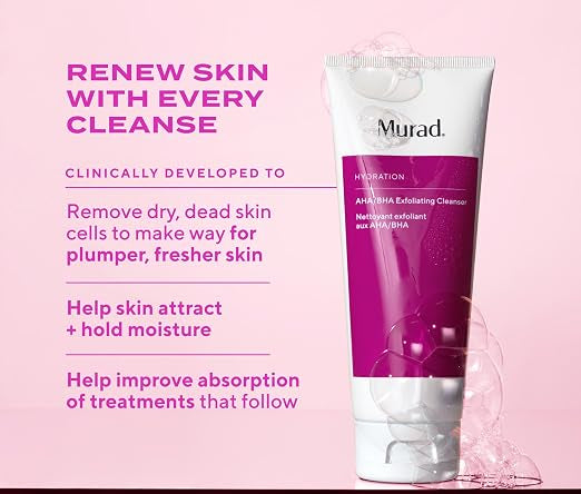 MURAD AHA/BHA Exfoliating Cleanser for refining skin texture and unclogging pores