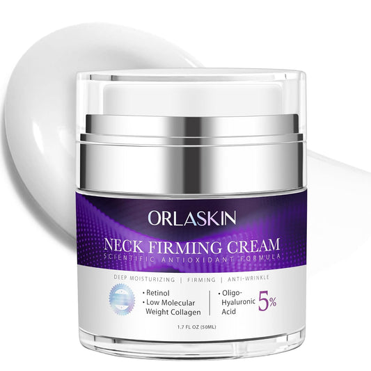 Neck firming cream with retinol and collagen for tightening anti aging skin and wrinkle reduction MWG