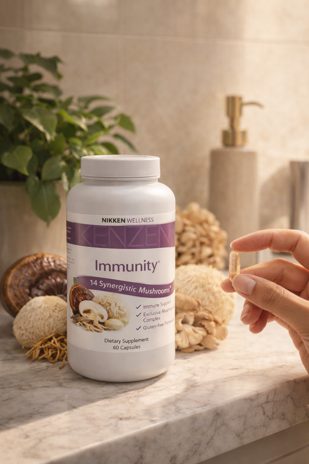 NIKKEN KenZen Immunity Mushroom Complex with 14-mushroom wellness blend - premium dietary supplement product image 6