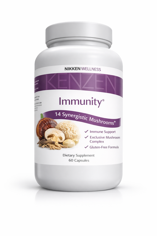 NIKKEN KenZen Immunity Mushroom Complex with 14-mushroom wellness blend - premium dietary supplement