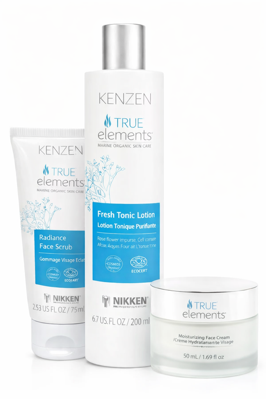 NIKKEN True Elements Glow Starter Ritual with certified organic skincare ritual - premium 3-step skincare set
