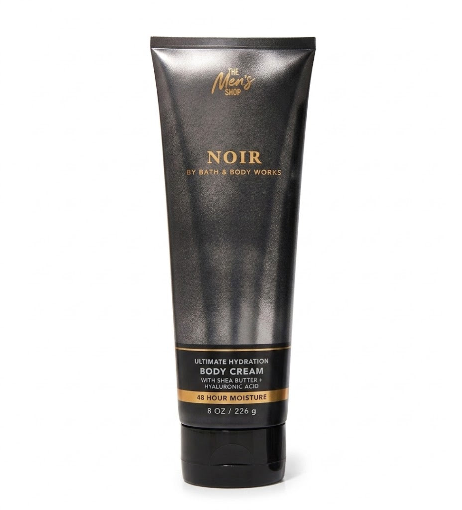NOIR Bath & Body Works Body Cream 8 oz for men with shea butter and 48 hour moisture – smooth masculine fragrance hydration