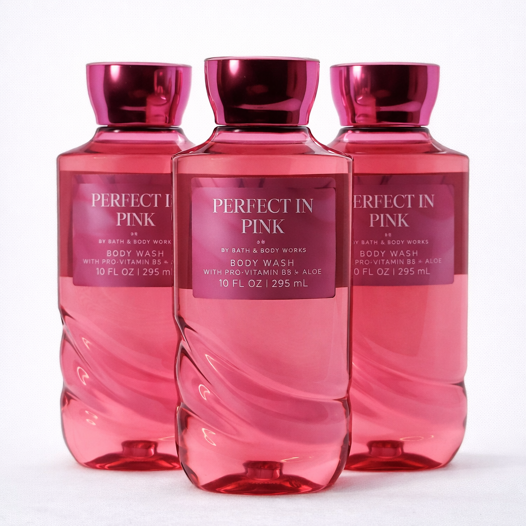 Body Wash Pack of 3 – PERFECT IN PINK 10 FL OZ / 295 ML | SHOWER GEL – Gentle Daily Cleanser – 10 fl oz Each