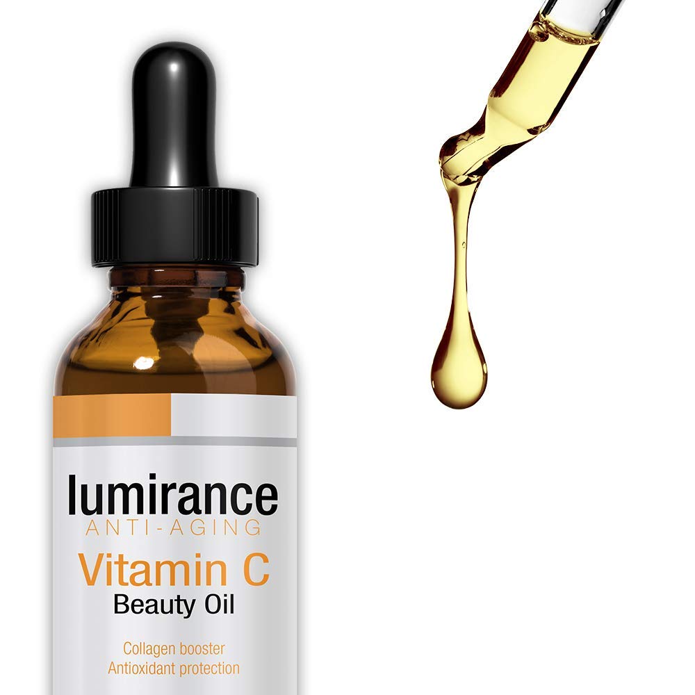 PHARM TO TABLE LUMIRANCE Vitamin C facial oil bottle with glass dropper applicator
