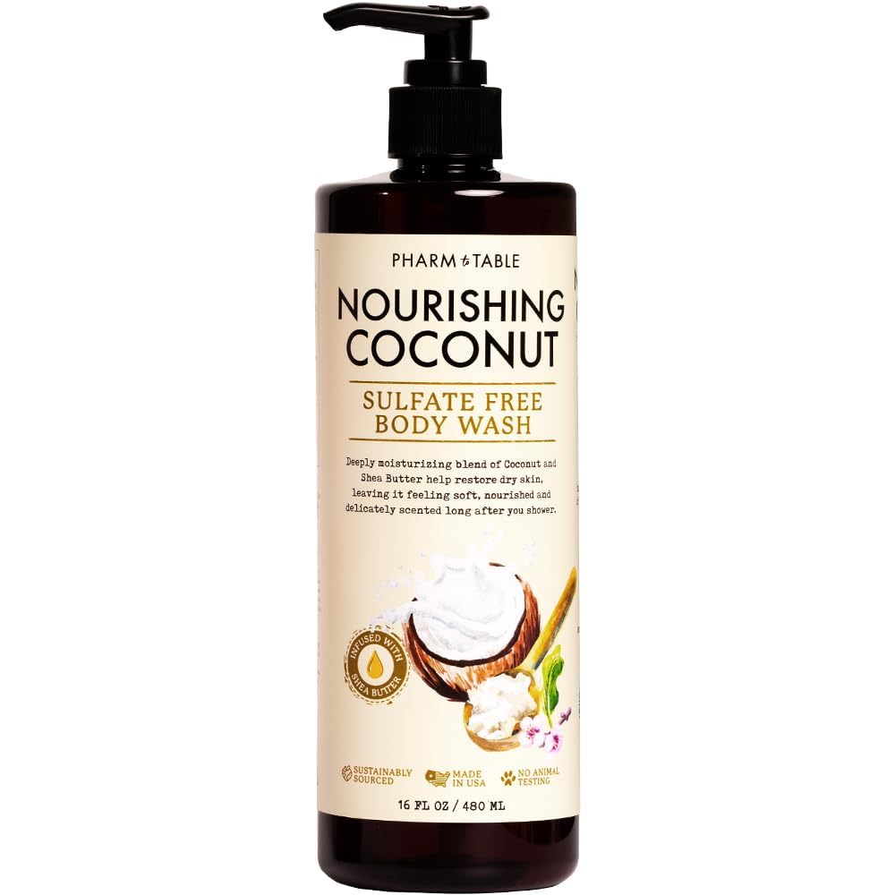 PHARM TO TABLE Nourishing Coconut Sulfate-Free Body Wash in 16 oz pump bottle