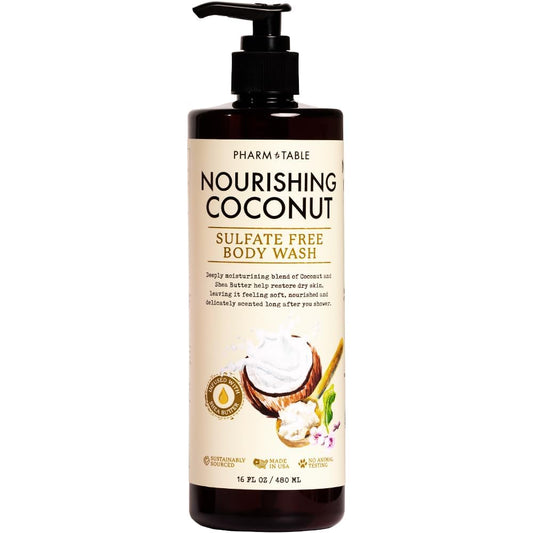 PHARM TO TABLE Nourishing Coconut Sulfate-Free Body Wash in 16 oz pump bottle