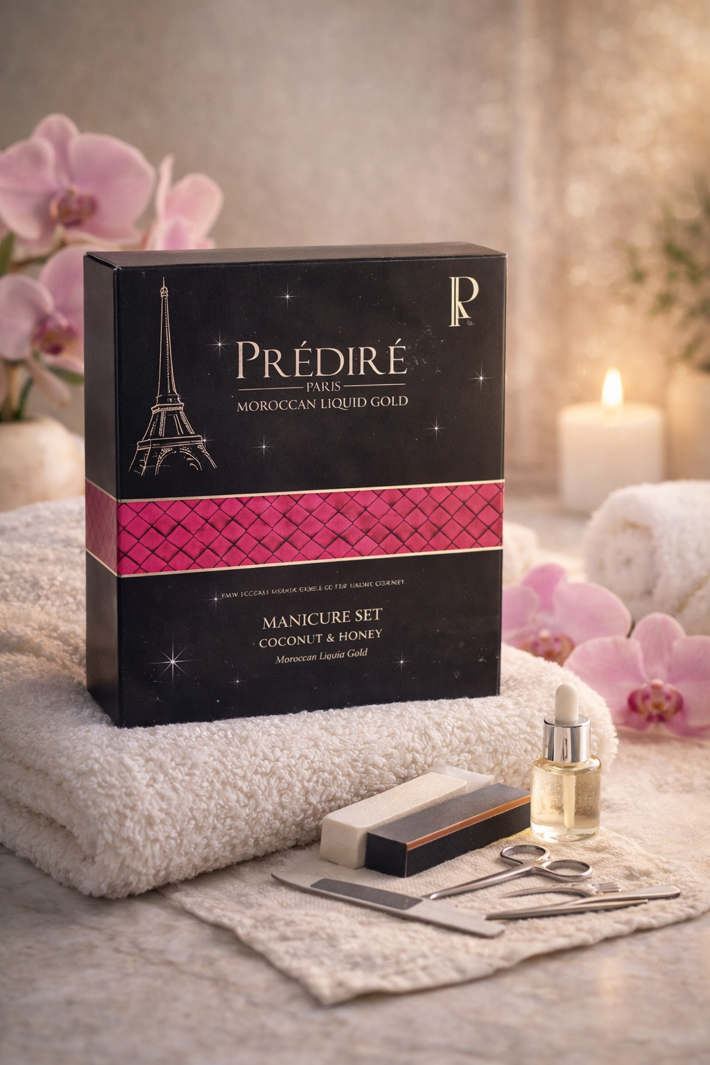 Prédiré Moroccan Argan Gold Manicure Set – Luxury Spa Nail Care System | My Wrinkles Gone