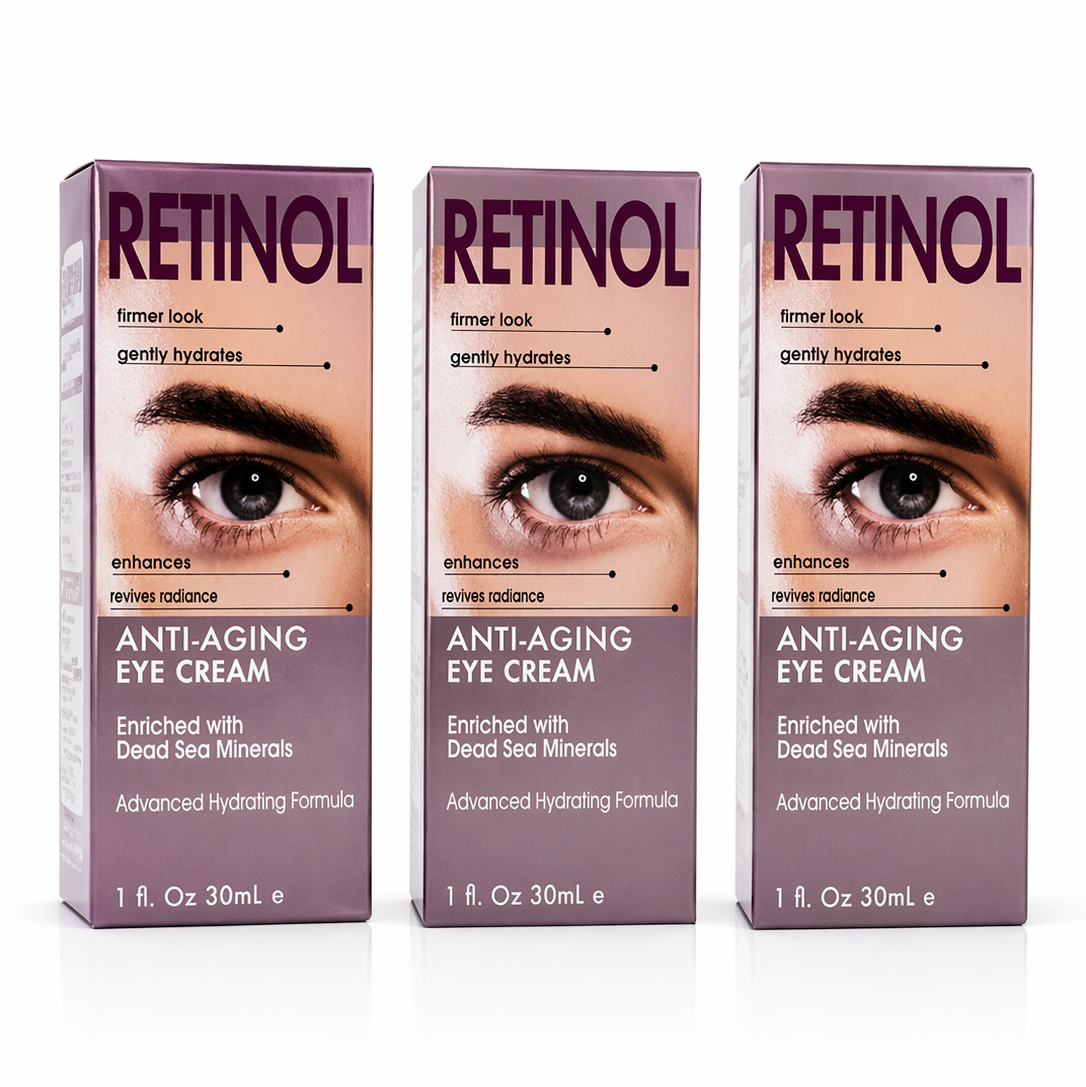 Retinol Anti Aging Eye Cream 3 Pack 30mL Each Dead Sea Minerals Hydrating Under Eye Treatment Wrinkle Repair Dark Circles Firming
