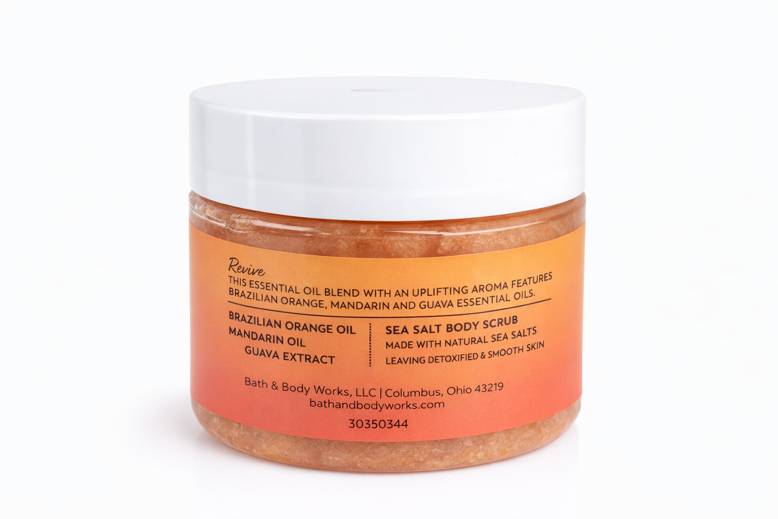 Revive body scrub Bath & Body Works ingredients label sea salt exfoliating scrub 17 oz product details