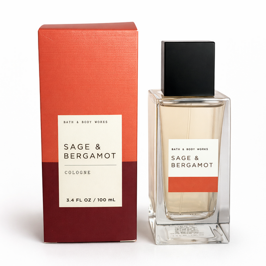 Bath & Body Works Sage & Bergamot Cologne 3.4 oz Men’s Fragrance – Fresh Citrus Herbal Masculine Scent Long Lasting Cologne | My Wrinkles Gone