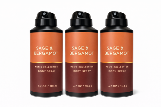 Sage & Bergamot – Men’s Body Spray (3 Pack)