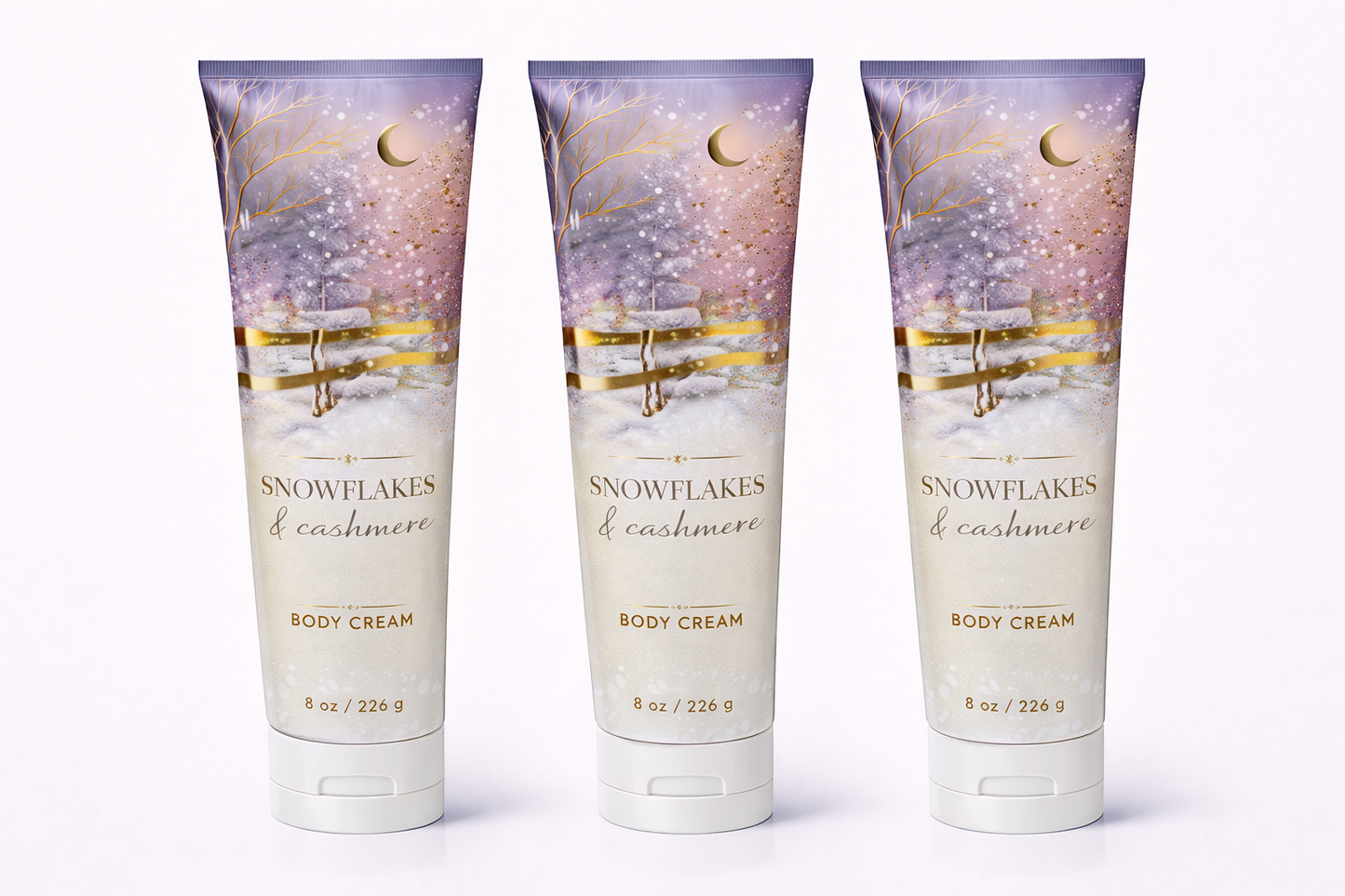 SNOWFLAKES & CASHMERE Body Cream 8 oz (Pack of 3) | Ultra Moisturizing