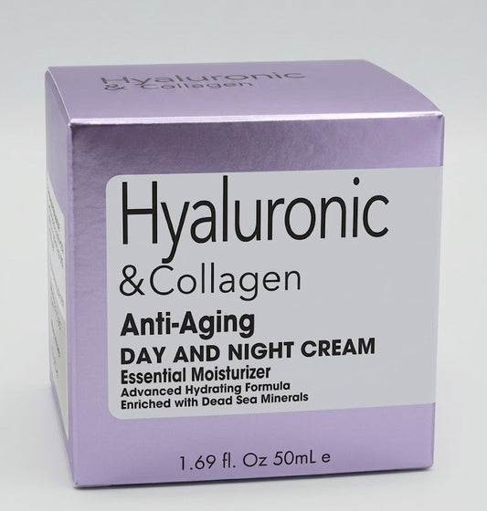 SPA COSMETICS Hyaluronic & Collagen Anti-Aging Cream 50mL Day and Night Moisturizer Dead Sea Minerals Hydrating Face Cream