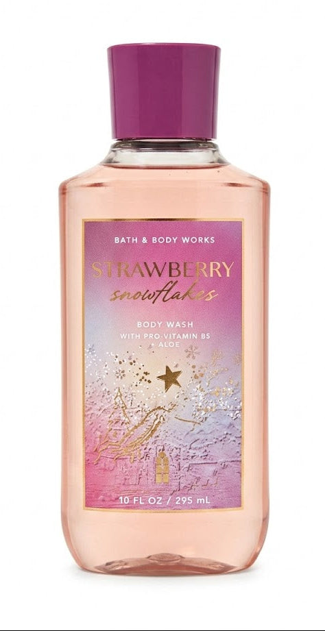 STRAWBERRY SNOWFLAKES Bath & Body Works Body Wash 10 fl oz single bottle winter berry shower gel