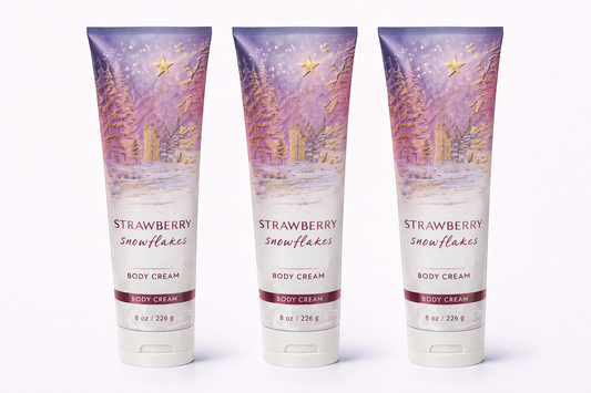 STRAWBERRY SNOWFLAKES Body Cream 8 oz (Pack of 3) | Ultra Moisturizing