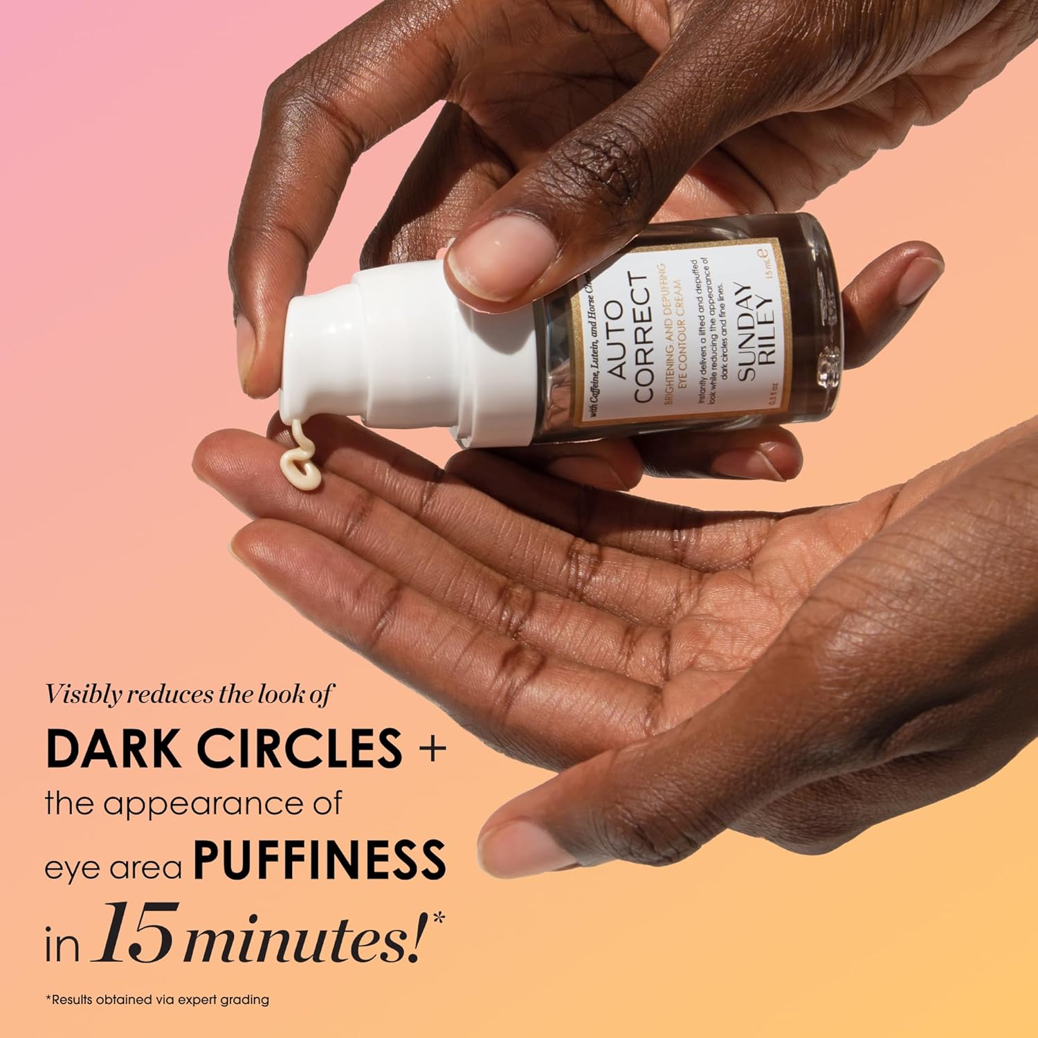 Sunday Riley Auto Correct Eye Cream Brightening Treatment for Dark Circles Puffiness and Smooth Under Eye Skin