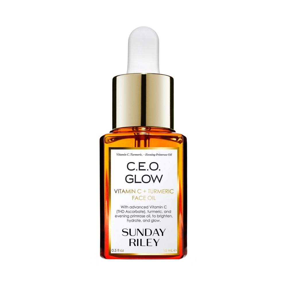 Sunday Riley C.E.O Glow Vitamin C and Turmeric Face Oil Brightening Anti Aging Facial Oil for Radiant Skin Dark Spots Treatment My Wrinkles Gone