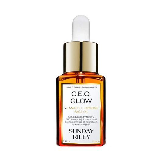 Sunday Riley C.E.O Glow Vitamin C and Turmeric Face Oil Brightening Anti Aging Facial Oil for Radiant Skin Dark Spots Treatment My Wrinkles Gone