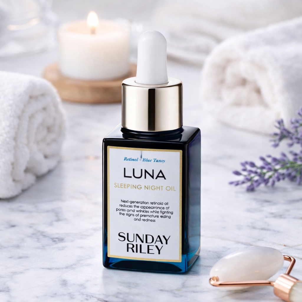 Radiant Skin and Wrinkles Skin Renewal Sunday Riley Luna Retinol Face Oil Overnight Anti Aging Treatment 