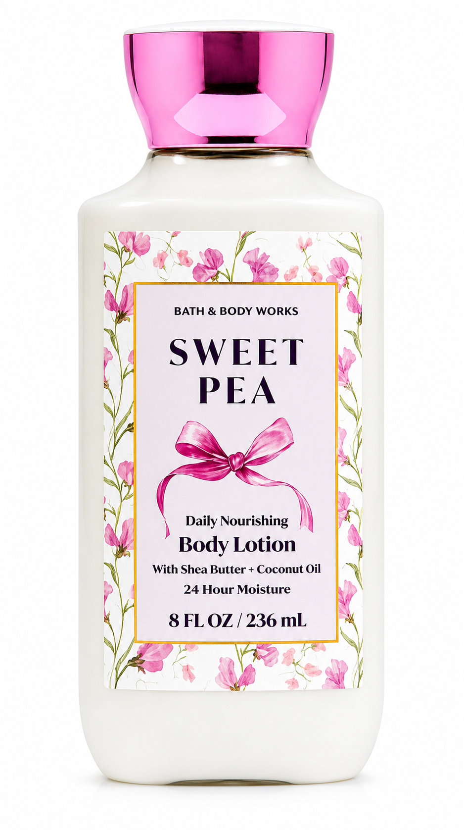 SWEET PEA Bath & Body Works Body Lotion 8 oz with Shea Butter and Coconut Oil – moisturizing floral body lotion single bottle