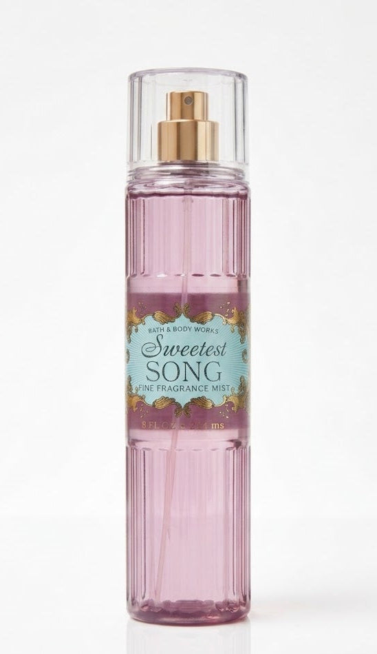 SWEETEST SONG Bath & Body Works Fine Fragrance Mist 8 oz romantic feminine body spray with soft floral fragrance