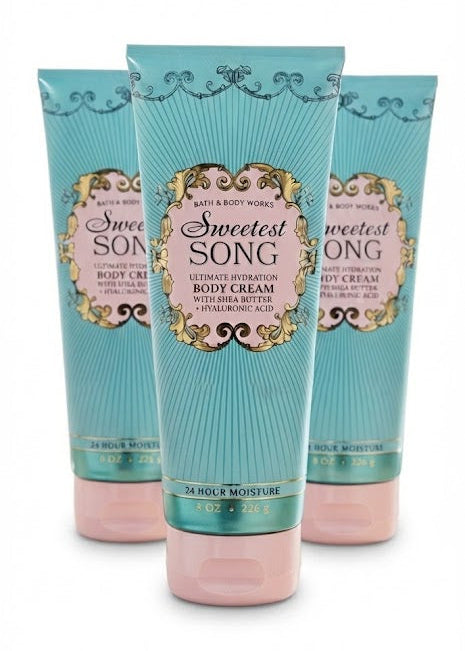 Bath & Body Works SWEETEST SONG Ultimate Hydration Body Cream 8 oz 3 Pack