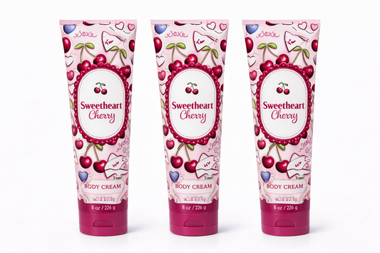 SWEET HEART CHERRY Body Cream 8 oz (Pack of 3) | Ultra Moisturizing