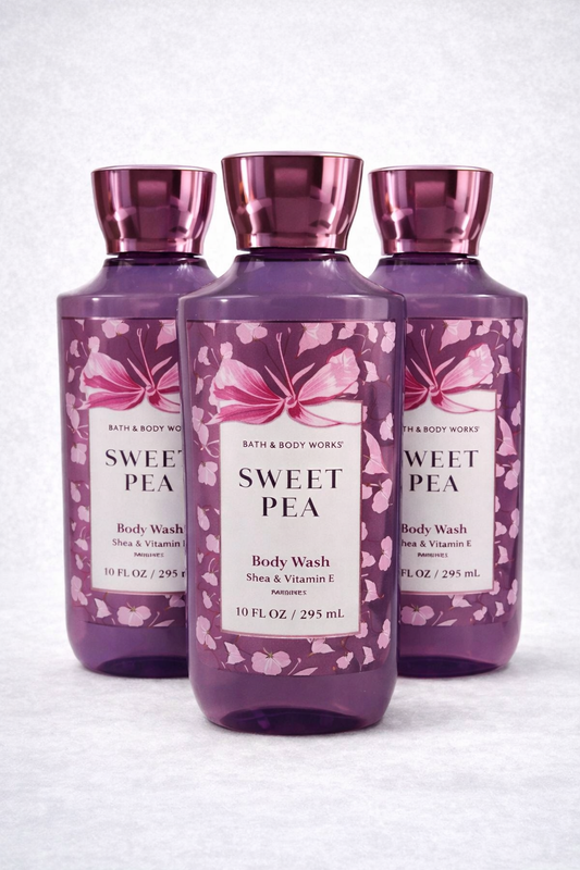 Body Wash Pack of 3 – SWEET PEA 10 FL OZ / 295 ML | SHOWER GEL – Gentle Daily Cleanser – 10 fl oz Each