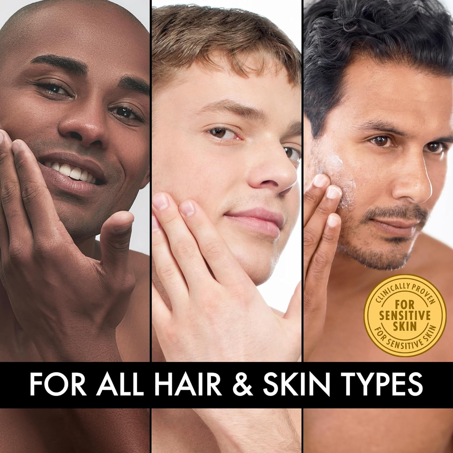 Premium sandalwood shaving kit for men designed for all hair and skin types with luxury grooming essentials and classic masculine aesthetic.