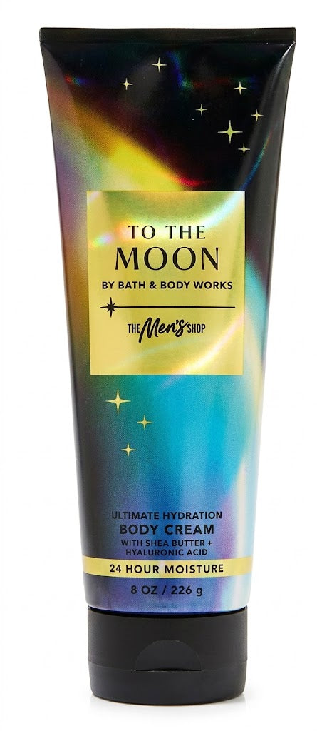 TO THE MOON Bath & Body Works Body Cream 8 oz men hydrating lotion shea butter hyaluronic acid white background
