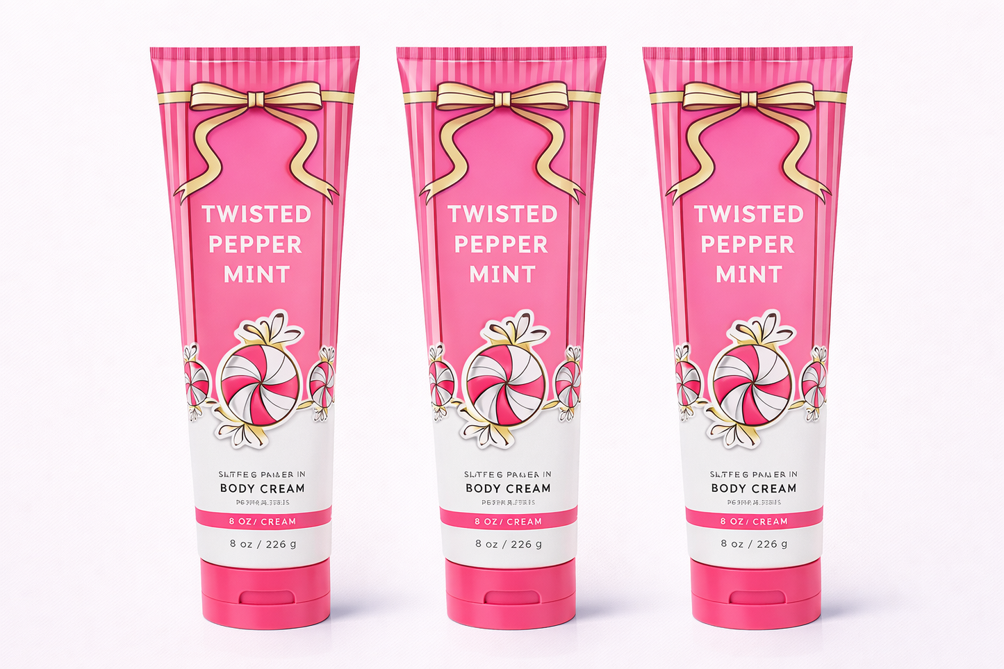 TWISTED PEPPERMINT Body Cream 8 oz (Pack of 3) | Ultra Moisturizing