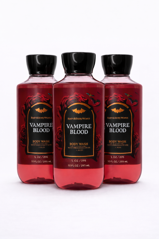 Body Wash Pack of 3 – VAMPIRE BLOOD 10 FL OZ / 295 ML | SHOWER GEL – Gentle Daily Cleanser – 10 fl oz Each