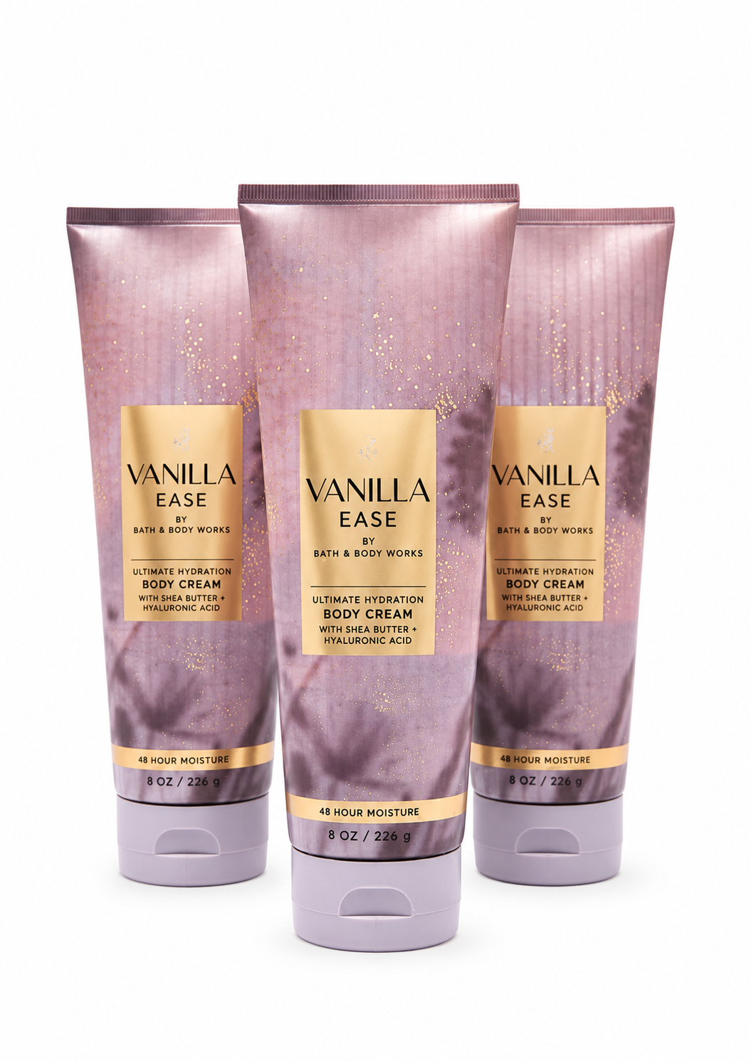 VANILLA EASE Bath & Body Works Ultimate Hydration Body Cream 3-Pack, 8 oz each, moisturizing vanilla body cream tubes