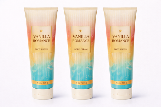 VANILLA ROMANCE Body Cream 8 oz (Pack of 3) | Ultra Moisturizing